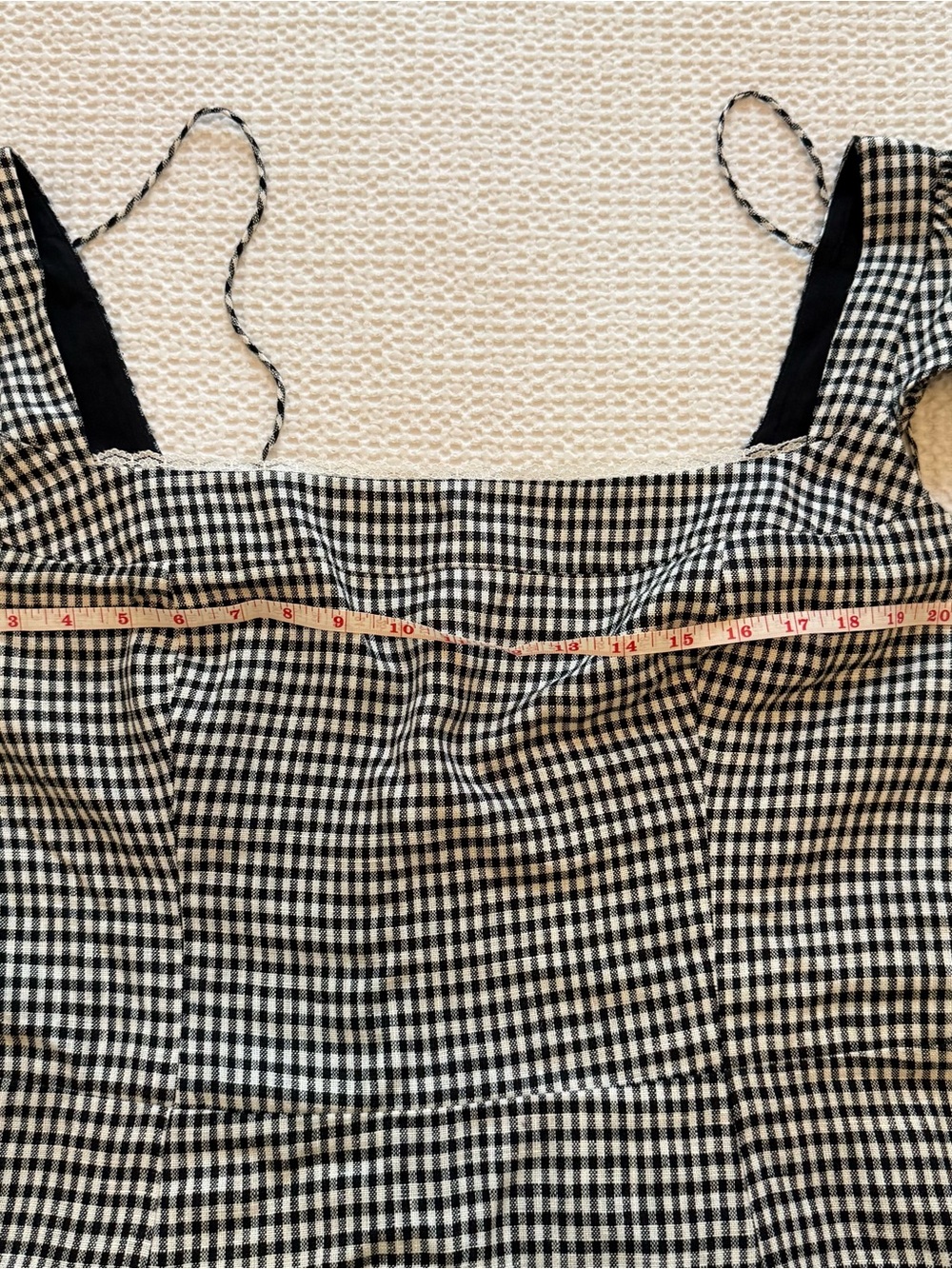 NWOT Reformation Loula Linen Dress Sample | Sz 14 | remy check / black gingham - Picture 5 of 7